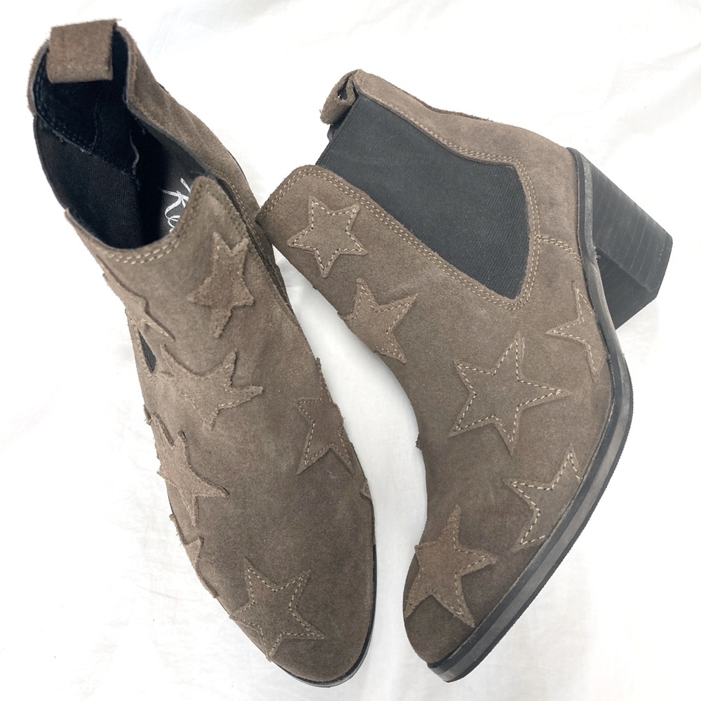 Rebels Brown Suede Star Motif Ankle Boots Size 37